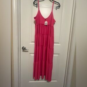 Pink Sleeveless Maxi Dress